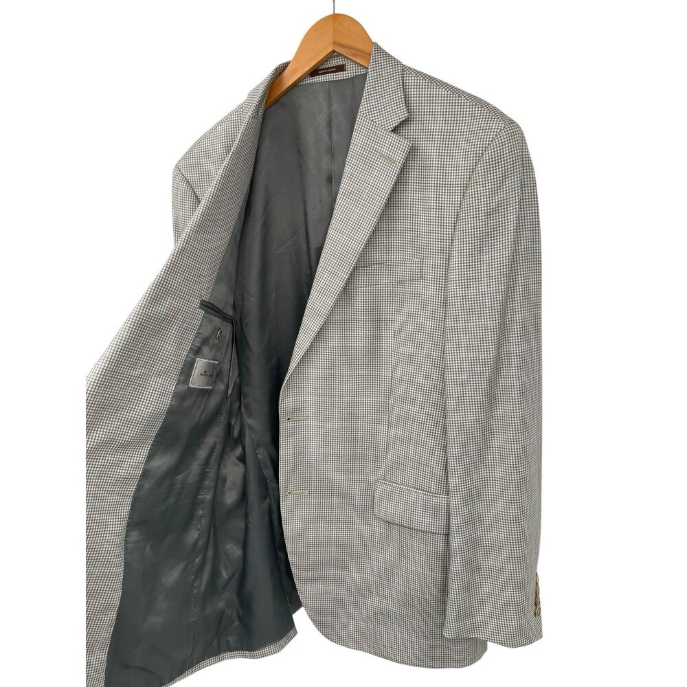 Peter Millar Sport Coat Blazer Houndstooth Windowpane Check Wool Size 42T - Picture 9 of 15